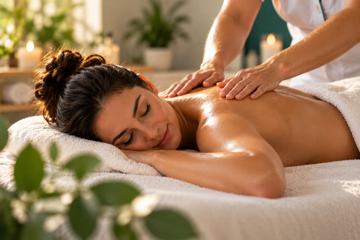 Massagem relaxante nas costas e ombros